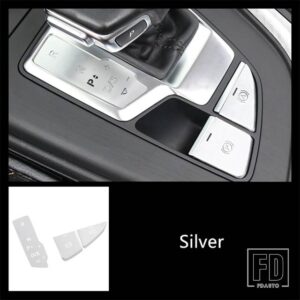 アウディ P ボタン電子ハンドブレーキ装飾カバートリム A4 B9 2017-2021 LHD インテリアアクセサリー - Silver