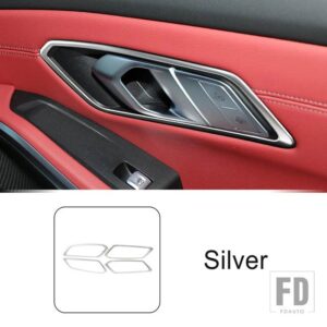 BMW ステンレスインナードアハンドルフレーム装飾カバートリム 3シリーズ G20 G28 2020-2022 アクセサリー - Silver