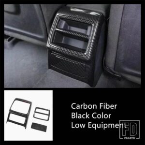 アウディ センターコンソールギアシフトカバートリム ABS A4 B9 2017-2019 カーボンカラーエアアウトレットフレーム装飾 - 3 pieces