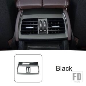 BMW ステンレスリア空調アウトレットフレーム装飾カバートリム X5 X6 F15 F16 インテリアアクセサリー - Black