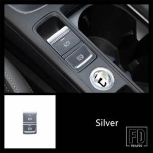 アウディ 電子ハンドブレーキボタンスパンコール装飾カバートリム Q3 2019 2020 合金インテリアアクセサリー - Silver