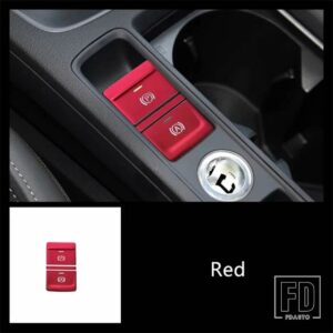 アウディ 電子ハンドブレーキボタンスパンコール装飾カバートリム Q3 2019 2020 合金インテリアアクセサリー - Red