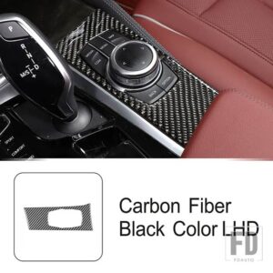 BMW カーボンセンターコンソールマルチメディアノブパネル装飾カバートリム 5シリーズ G30 2018-2023 インテリア - LHD