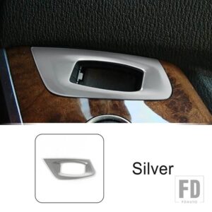BMW ステンレス鍵穴パネル装飾カバートリム X5 X6 E70 E71 LHD インテリアアクセサリー - Silver