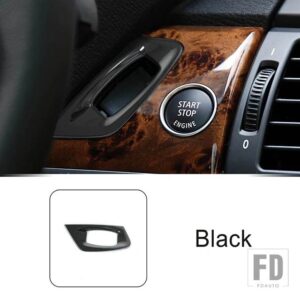 BMW ステンレス鍵穴パネル装飾カバートリム X5 X6 E70 E71 LHD インテリアアクセサリー - Black