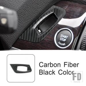 BMW ステンレス鍵穴パネル装飾カバートリム X5 X6 E70 E71 LHD インテリアアクセサリー - Carbon Fiber Color