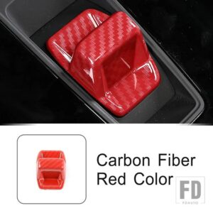 アウディ カーボンカラーセンターコンソールギアシフトヘッド装飾カバートリム A3 8Y 2021-2022 インテリア - Carbon Fiber red