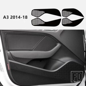 アウディ ドア抗キックパッドデカールカーボンステッカー A3 Q3 Q5 Q7 オートインテリアアクセサリー - A3 4 pieces