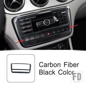メルセデスベンツ ステンレスセンターコンソール CD フレーム装飾カバートリム CLA GLA Aクラス C117 X156 W176 スタイリング - Carbon Fiber Color