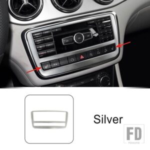 メルセデスベンツ ステンレスセンターコンソール CD フレーム装飾カバートリム CLA GLA Aクラス C117 X156 W176 スタイリング - Silver