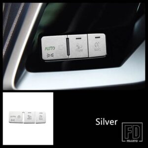 アウディ ヘッドライトスイッチボタンスパンコール装飾カバートリム A3 8Y 2021-2022 自動車スタイリングインテリアアクセサリー - Silver
