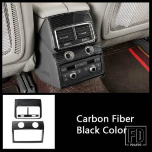 アウディ ステンレスリアエアコンベントフレーム装飾カバートリム Q7 2008-2015 インテリアアクセサリー - Carbon Fiber Color