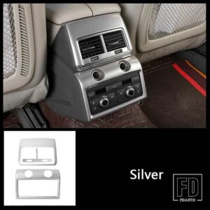 アウディ ステンレスリアエアコンベントフレーム装飾カバートリム Q7 2008-2015 インテリアアクセサリー - Silver