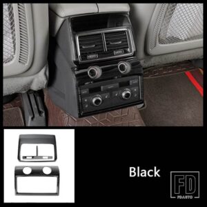 アウディ ステンレスリアエアコンベントフレーム装飾カバートリム Q7 2008-2015 インテリアアクセサリー - Black