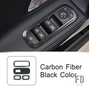 メルセデスベンツ ステンレス窓ガラス昇降ボタンフレーム装飾カバートリム A B クラス W177 W247 CLA C118 GLA H247 - Carbon Fiber Color