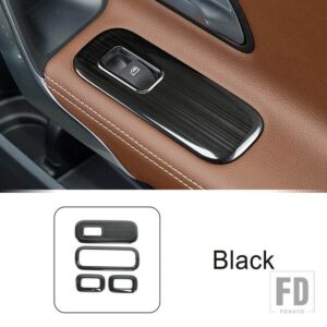 メルセデスベンツ ステンレス窓ガラス昇降ボタンフレーム装飾カバートリム A B クラス W177 W247 CLA C118 GLA H247 - Black
