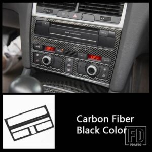 アウディ 中央コンソール AC 空調フレーム CD パネル装飾カバーステッカートリム Q7 2008-2015 インテリアアクセサリー - Carbon black