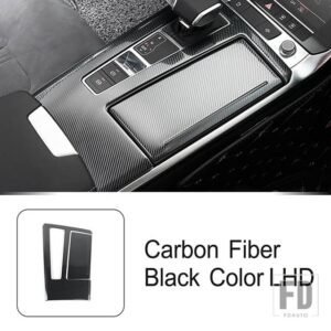 アウディ ステンレスセンターコンソールギアシフトパネル装飾カバートリム A6 C8 2019-2022 LHD インテリア - Carbon Fiber Color