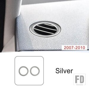 メルセデスベンツ ステンレスダッシュボード空調アウトレットリング装飾カバートリム Cクラス W204 2007-2014 スタイリング - 2 pieces3
