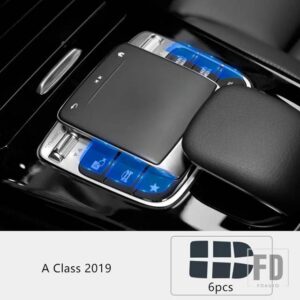 メルセデスベンツ CLA AB GLB GLE GLSクラス C118 W177 W247 W167 カーセンターコンソールメディアボタンマウス TPU プロテクターフィルムステ - 6 pcs