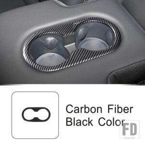 テスラ リア水カップホルダーフレーム装飾カバートリムモデル 3/Y 2019-2022 インテリアアクセサリー ABS - Carbon Fiber Color
