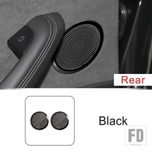 テスラ ドアオーディオスピーカー装飾カバートリムモデル 3 2023 2024 ステンレススタイリングインテリアアクセサリー - Black Rear