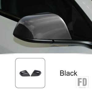 テスラ バックミラー反転ミラー装飾カバートリムモデル 3 2023 2024 外装アクセサリー - Black