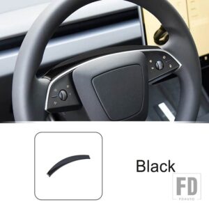 テスラ ステアリングホイールトリムストリップモデル 3 2023 2024 ABS インテリアアクセサリー - Black