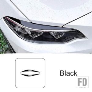 BMW フロントヘッドライトアイブロウステッカー装飾カバートリム 2シリーズ F22 F23 2015-2019 外装アクセサリー - Black