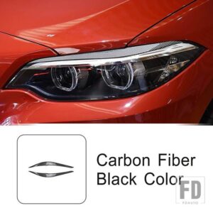 BMW フロントヘッドライトアイブロウステッカー装飾カバートリム 2シリーズ F22 F23 2015-2019 外装アクセサリー - Carbon Fiber Color