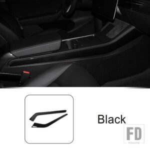 テスラ センターコンソールギアシフト両側装飾ストリップモデル 3 2019-2022 インテリアアクセサリー ABS - Black