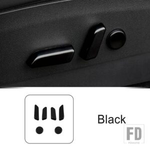 テスラ シート調整ボタン装飾カバートリムモデル 3/Y 2019-2022 インテリアアクセサリー ABS - Black