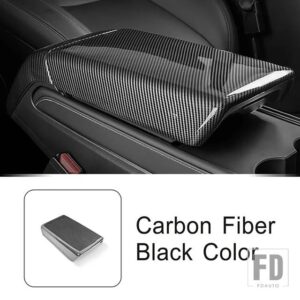 テスラ センターコンソールアームレストボックスパネル装飾カバートリムモデル 3/Y 2019-2022 インテリアアクセサリー ABS - Carbon Fiber Color