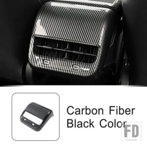 テスラ リア空調アウトレットアンチキックカバートリムモデル 3/Y 2019-2022 インテリアアクセサリー ABS - Carbon Fiber Color