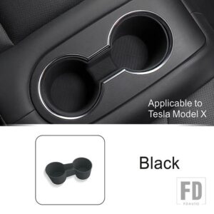テスラ センターコンソール水カップホルダーカバートリムモデル X/S 2023 インテリアアクセサリー黒シリコーン - Rear X