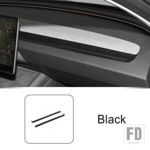 テスラ センターコンソール装飾ストリップモデル 3 2023 2024 ABS インテリアアクセサリー - Black
