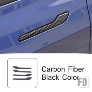 テスラ ドアハンドル装飾カバートリムストリップモデル 3 2023 2024 ドアノブ外装アクセサリー - Carbon Fiber Color