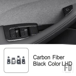 テスラ 窓ガラス昇降ボタンフレーム装飾カバートリムモデル 3 2023 2024 LHD インテリアアクセサリー - Carbon Fiber Color
