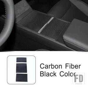 テスラ センターコンソールギアシフト水カップホルダーパネル装飾カバートリムモデル 3 2023 2024 スタイリングインテリアアクセサリー - Carbon Fiber Color
