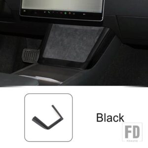 テスラ センターコンソール充電フレーム装飾カバートリムモデル 3 2023 2024 インテリアアクセサリー - Black