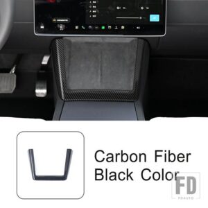 テスラ センターコンソール充電フレーム装飾カバートリムモデル 3 2023 2024 インテリアアクセサリー - Carbon Fiber Color