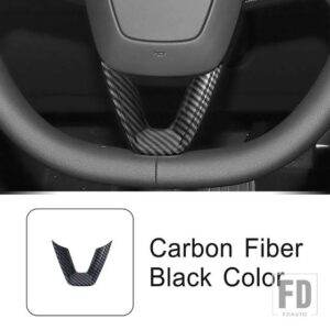 テスラ ステアリングホイールフレーム装飾カバートリムモデル 3 2023 2024 ABS インテリアアクセサリー - Carbon Fiber Color