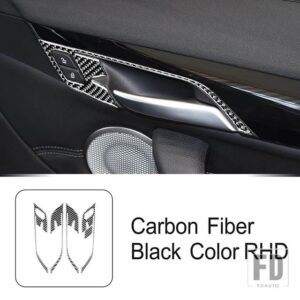 BMW カーボンドアハンドルフレーム装飾カバートリム X1 X2 F48 2016-2022 ドアノブインテリアアクセサリー - RHD