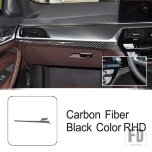 BMW カーボン副パイロットダッシュボードストリップ装飾カバートリム 5シリーズ G30 2018-2023 インテリアアクセサリー - RHD