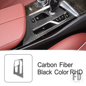 BMW カーボンセンターコンソールギアシフトフレーム装飾カバートリム 5シリーズ G30 2018-2023 スタイリングインテリアアクセサリー - RHD