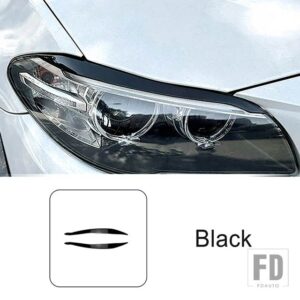 BMW フロントヘッドライトアイブロウステッカー装飾カバートリム 5シリーズ F10 F11 2015-2017 外装アクセサリー - Black