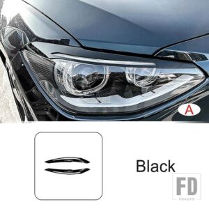 BMW フロントヘッドライトアイブロウステッカー装飾カバートリム 1シリーズ F20 F21 2011-2014 外装アクセサリー - A Black