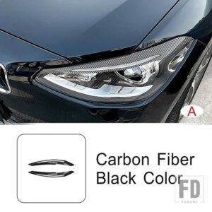BMW フロントヘッドライトアイブロウステッカー装飾カバートリム 1シリーズ F20 F21 2011-2014 外装アクセサリー - A Carbon Fiber Color