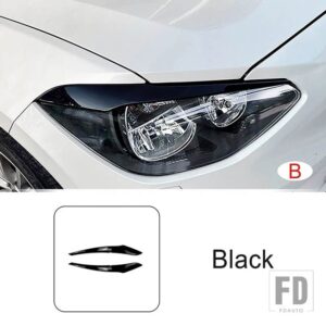 BMW フロントヘッドライトアイブロウステッカー装飾カバートリム 1シリーズ F20 F21 2011-2014 外装アクセサリー - B Black