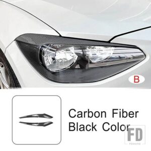BMW フロントヘッドライトアイブロウステッカー装飾カバートリム 1シリーズ F20 F21 2011-2014 外装アクセサリー - B Carbon Fiber Color